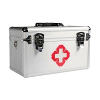 Aluminum Medicine Box Outdoor Camping Metal First Aid Kit Large Capacity Storage Box Cosmetic Case Tool Box Storage Organizer